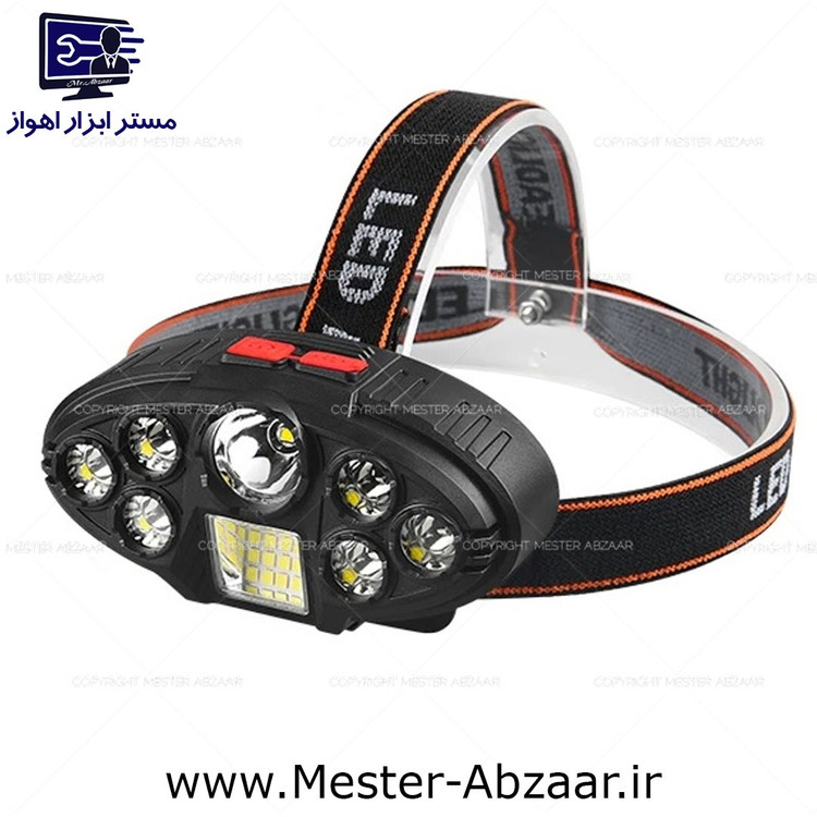 هدلایت چراغ پیشانی 8 لامپ شارژی مدل headlight CL-T23