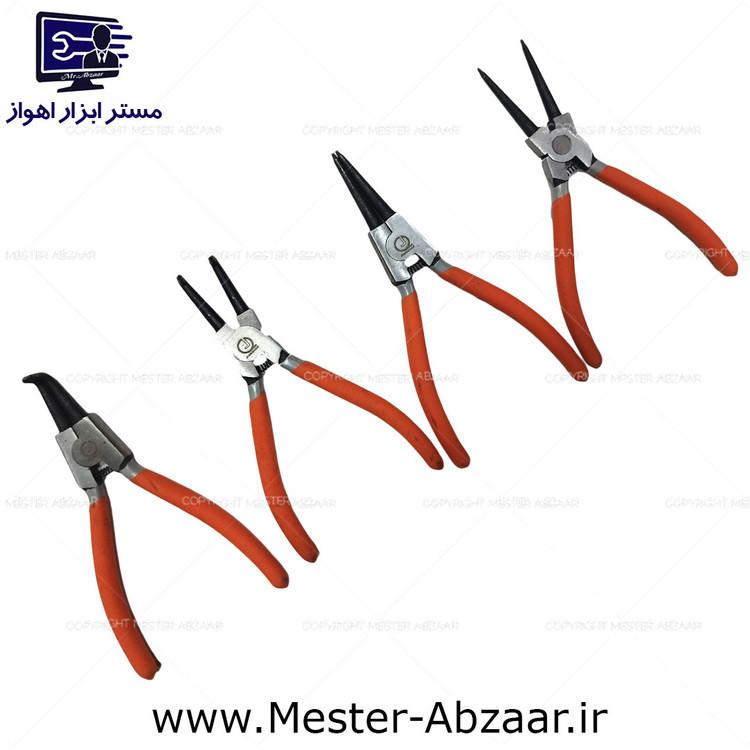 ست انبر خار جمع کن و باز کن 4 تکه راست و کج 7 اینچ مدل جیان کوان jian quan 4pc