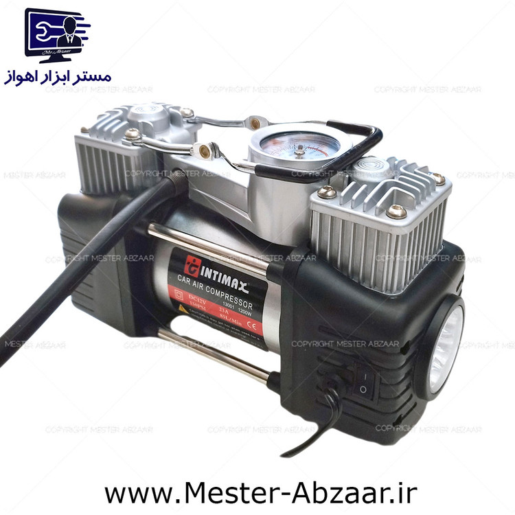 پمپ باد فندکی دو سیلندر خودرو با کیف اینتیمکس INTIMAX 13001