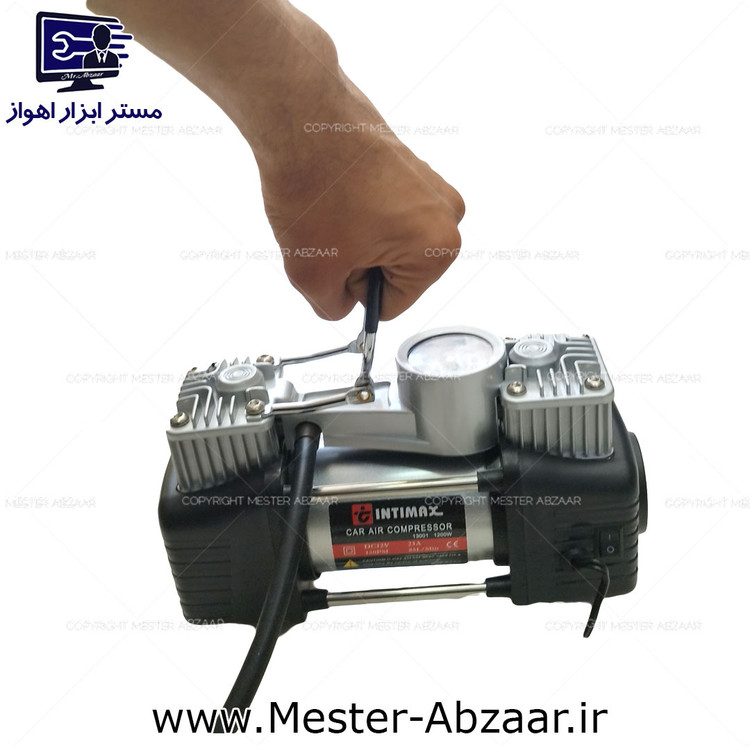 پمپ باد فندکی دو سیلندر خودرو با کیف اینتیمکس INTIMAX 13001