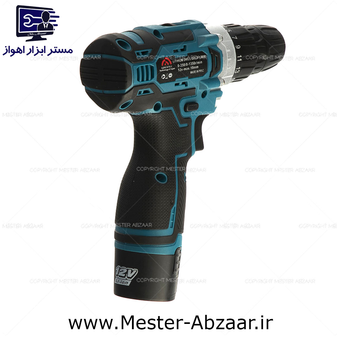 دریل پیچ گوشتی شارژی صنعتی 12 ولت گریتک دو باتری مدل GREATEC GTLD12006