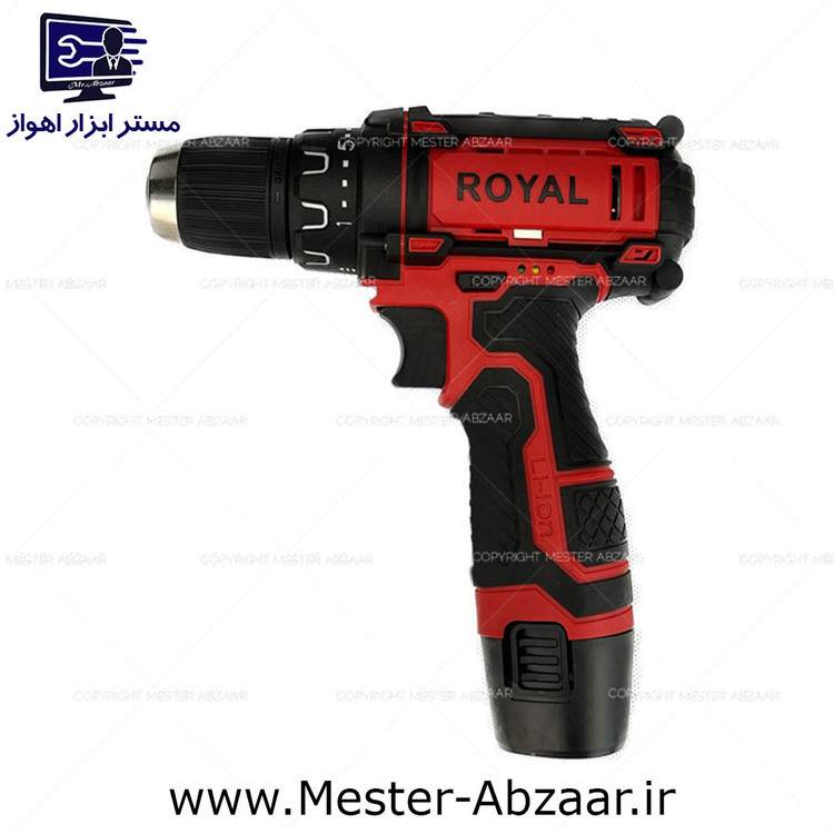 دریل پیچ گوشتی 18 ولت شارژی رویال مکس ایران دو باتری مدل ROYALMAX AD-18A