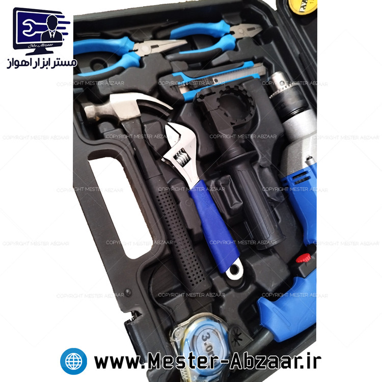 کیت نیم تنه فلزی دریل 13 چکشی 1300 وات کیف ابزار کامل کریتور مدل CREATOR CRKT1300