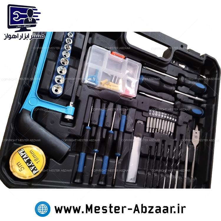 کیت نیم تنه فلزی دریل 13 چکشی 1300 وات کیف ابزار کامل کریتور مدل CREATOR CRKT1300