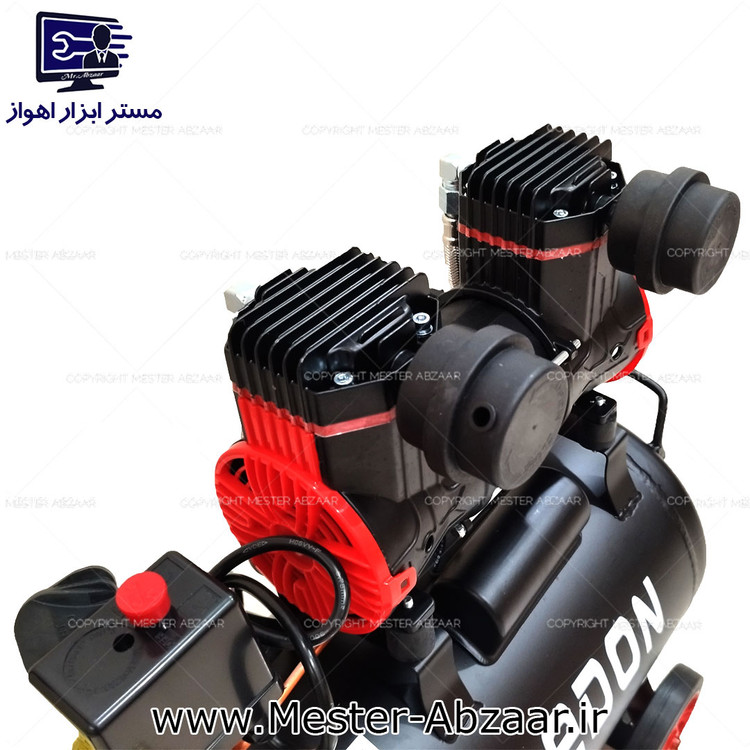 کمپرسور 1100 وات 25 لیتری سایلنت ادون مشکی جدید پمپ باد هوا دو سیلندر مدل EDON ED-2-1100-F24-3