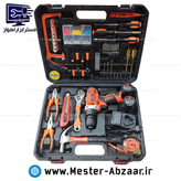 کیت کامل دریل شارژی 18 ولت گریتک با لوازم دو باتری مدل GREATEC 18V FOOL KIT