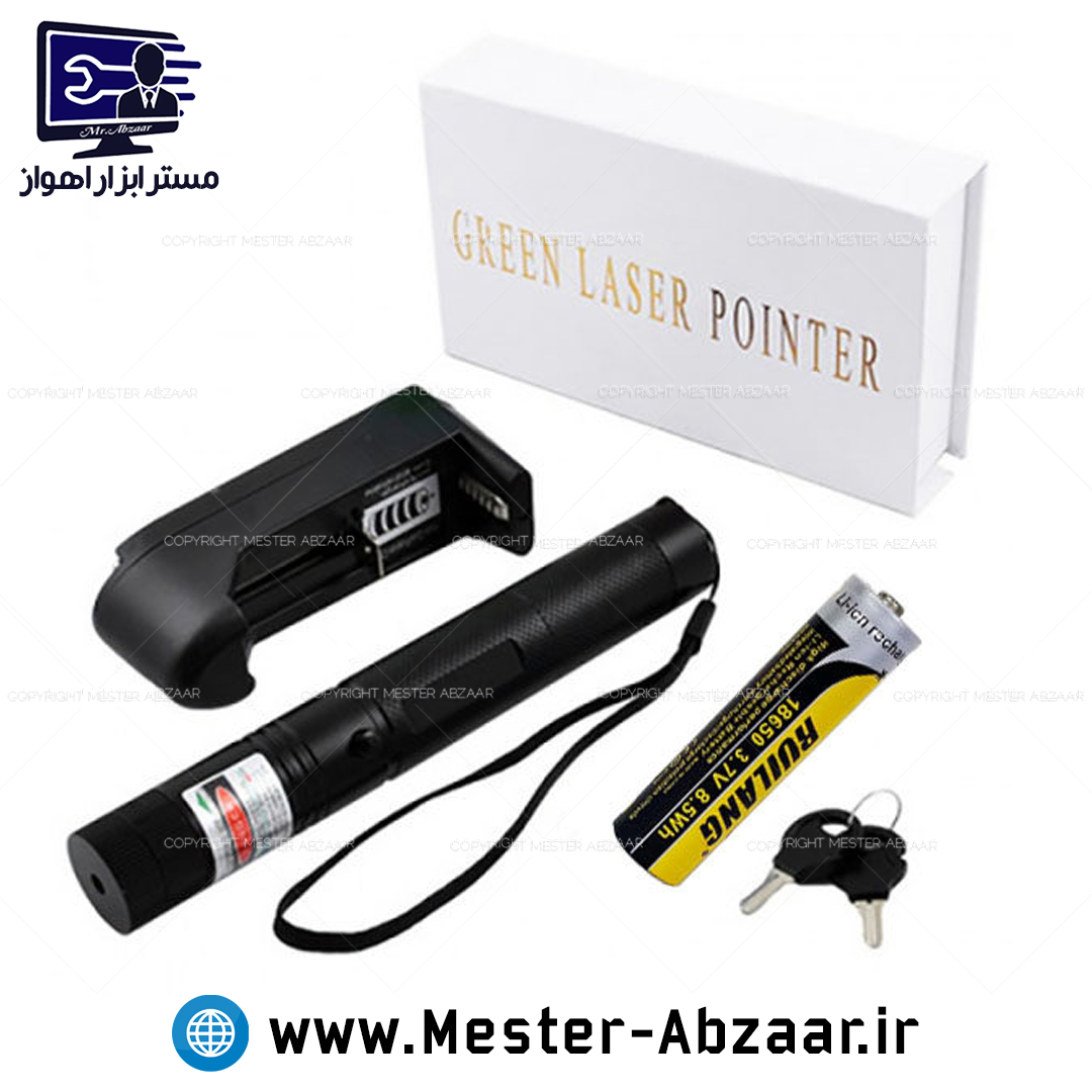 لیزر شارژی پوینتر نور سبز با شارژر مدل GREEN LASER POINTER RL-303