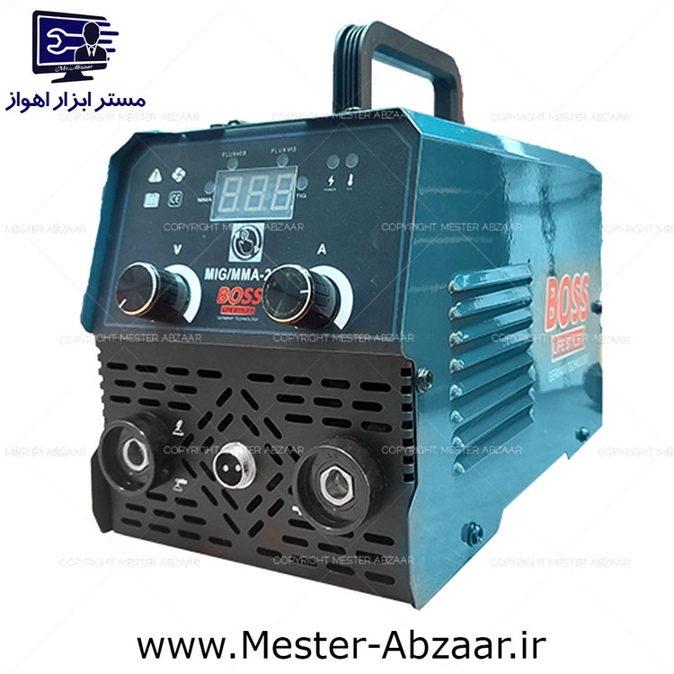 اینورتر جوشکاری CO2 و MMA مینی میگ 225 باس دستگاه جوش بدون گاز مینی موتورجوش مدل BOSS MIG/MMA-225