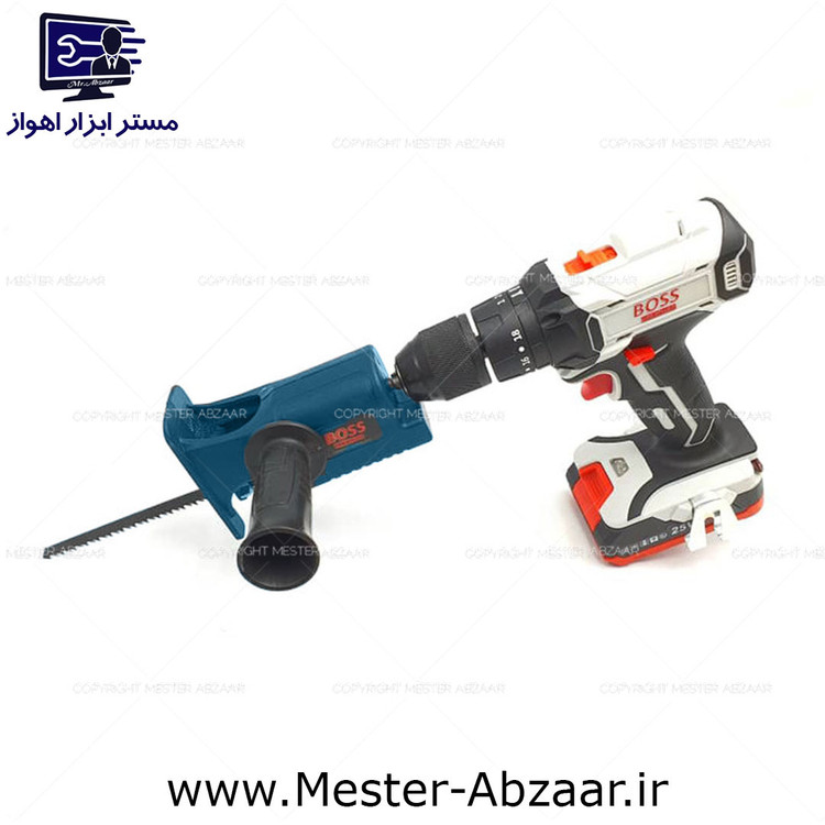 تبدیل دریل به عمودبر باس آبی ضامنی قوی جدید مبدل با دسته و تیغه عمود بر مدل BOSS 270 BLUE