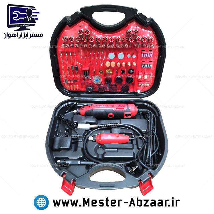 فرز انگشتی حکاکی مینیاتوری 1000 وات دو موتوره کیفی 260 تکه رویال مکس ایران ROYALMAX IRAN