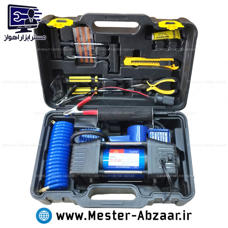 پمپ باد فندکی دو سیلندر 1200 وات خودرو کمپرسور باد طرح هیوندای کره ای مدل کریتور لیسانس ژاپن مدل CREATOR CRAC1200