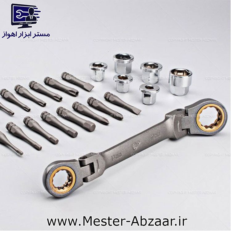 ست آچار بکس پیچ گوشتی 23 تکه جغجغه ای کیفیت عالی برند فوکوکاتسو مدل FOCOKATSORO 23PCS