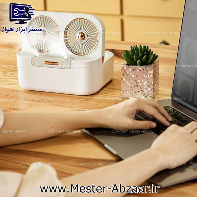 پنکه رومیزی دو فن شارژی بخوری مدل ZAY-F005