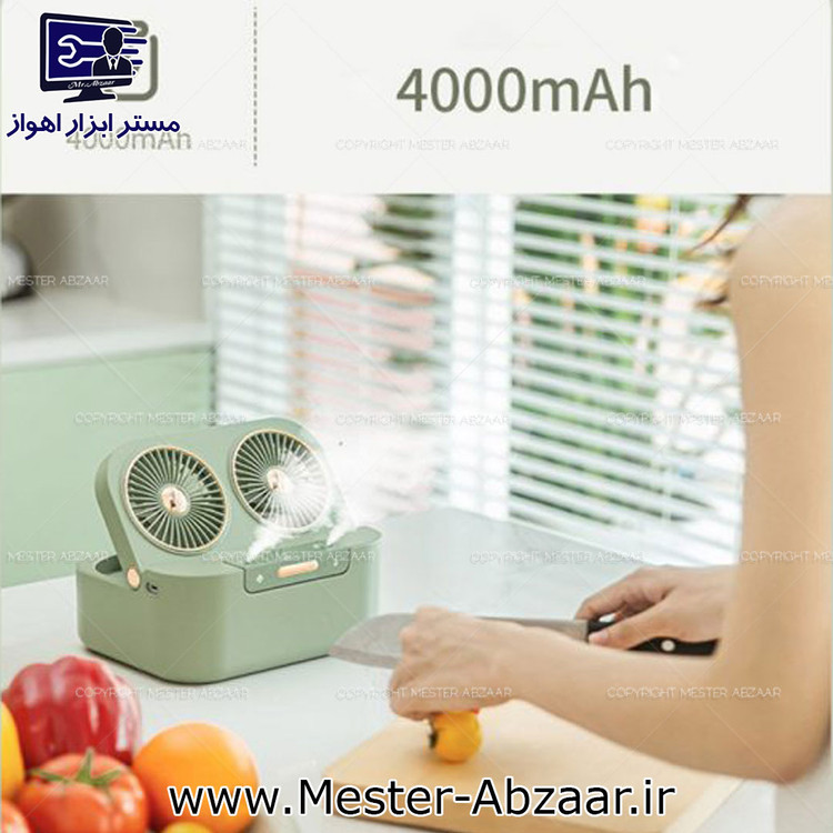 پنکه رومیزی دو فن شارژی بخوری مدل ZAY-F005