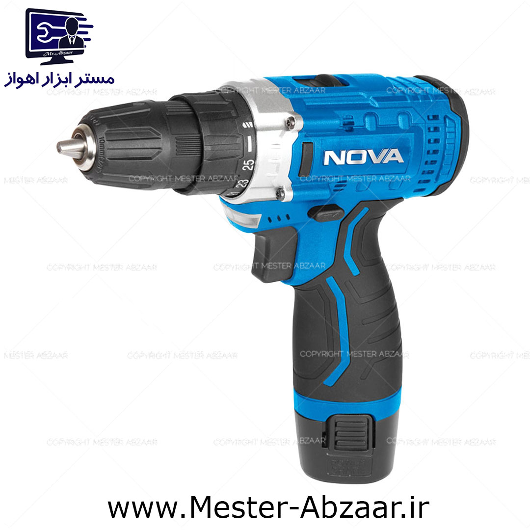 دریل شارژی 12 ولت دو باتری پیچ گوشتی با کیف و گارانتی نووا مدل نوا nova 8512