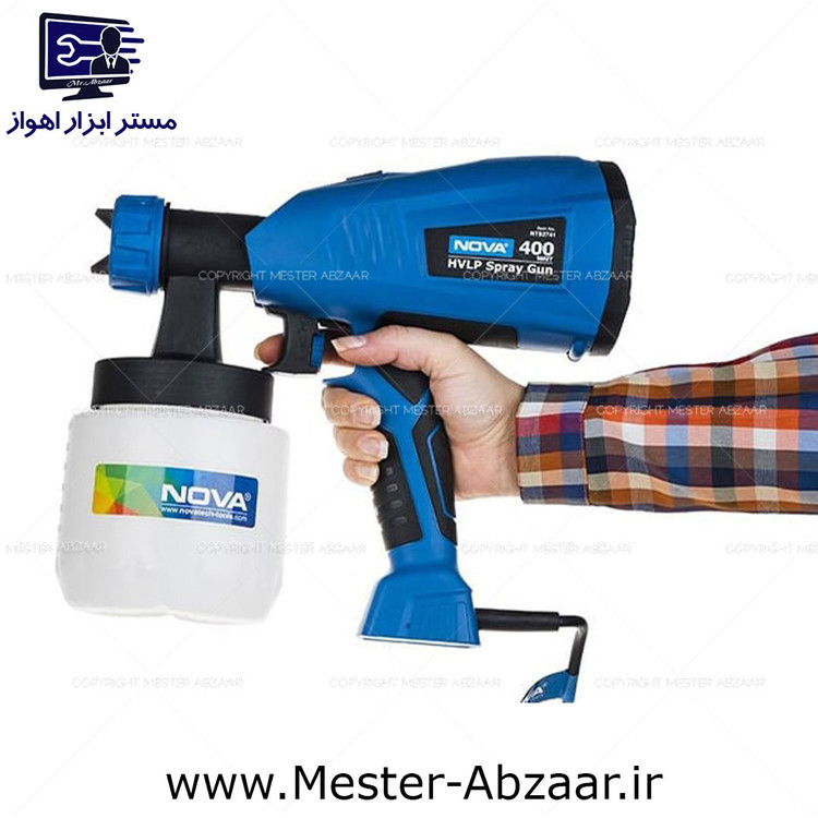 پیستوله رنگ برقی 400 وات پمپ سرخود با گارانتی نووا مدل نوا nova 2741
