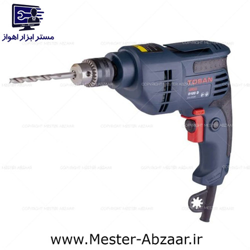 دریل و پیچ بند 10 میلی متر 400 وات سه نظام فلزی برقی توسن کد TOSAN 0100D