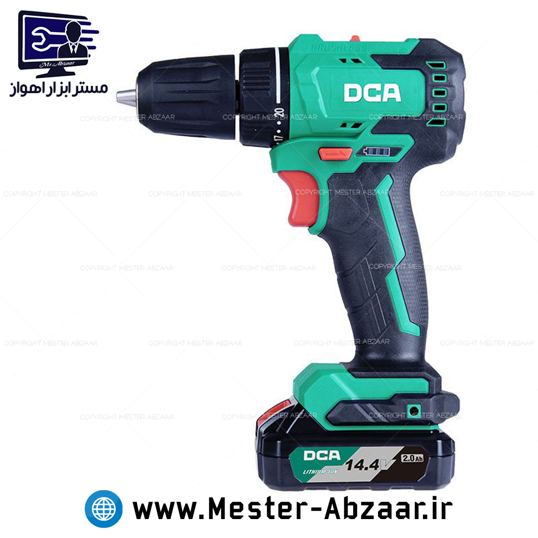 دریل شارژی ۱۴ ولت براشلس دو باتری با کیف BRUSHLESS دی سی ای DCA مدل ADJZ24-10EM