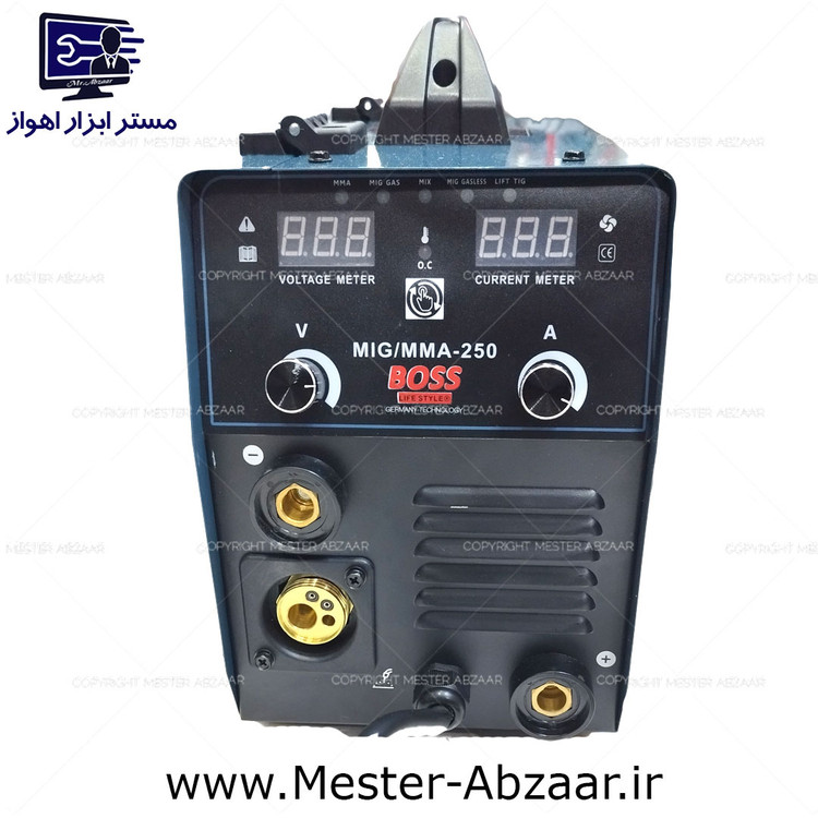 اینورتر جوش CO2 گازی سه کاره الکترود باس میگ مدل BOSS MIG-MMA-250