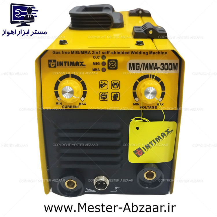اینورتر جوشکاری سه کاره O.C و MMA و MIG مینی میگ 300 اینتیمکس دستگاه جوش CO2 بدون گاز با لوازم کامل مینی موتورجوش مدل INTIMAX MIG/MMA-300M