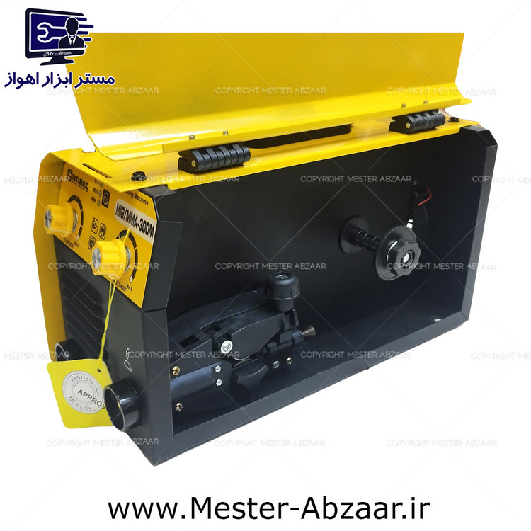 اینورتر جوشکاری سه کاره O.C و MMA و MIG مینی میگ 300 اینتیمکس دستگاه جوش CO2 بدون گاز با لوازم کامل مینی موتورجوش مدل INTIMAX MIG/MMA-300M