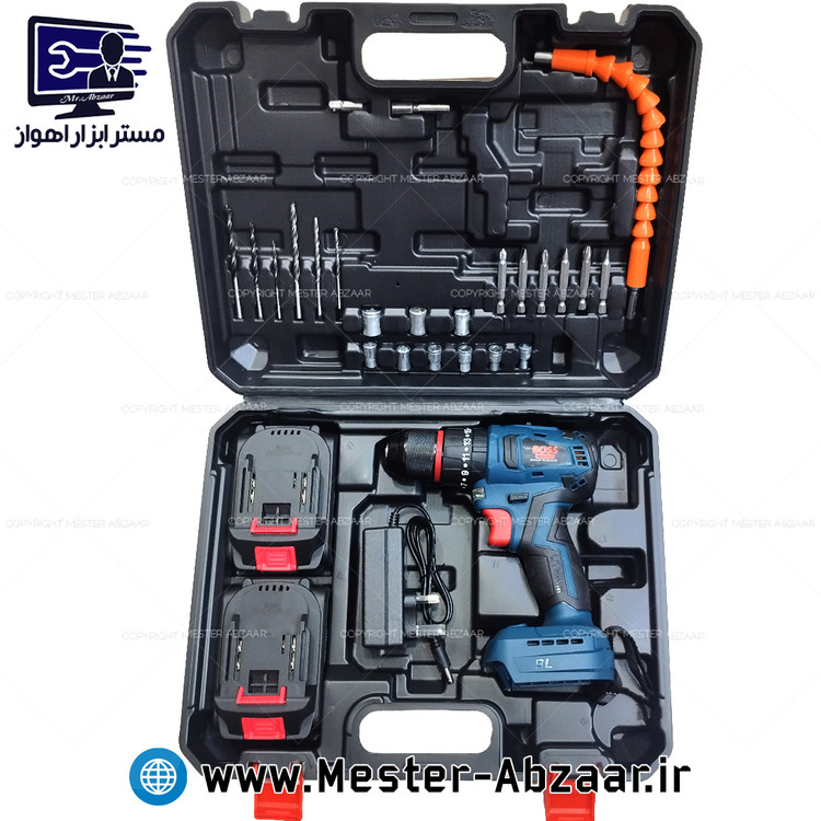 دریل پیچ گوشتی چکشی شارژی سه نظام فلزی 36 ولت براشلس باس جدید مدل BOSS 18-40N.M