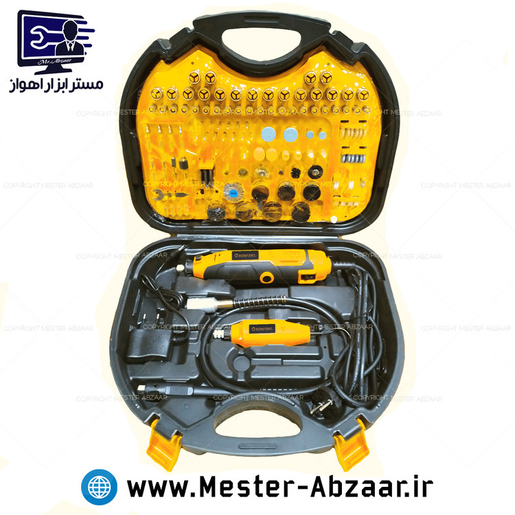 فرز انگشتی حکاکی مینیاتوری 1000 وات دو موتوره راکفورت طرح دیوالت کیفی 260 تکه مدل ROKFORT 13002