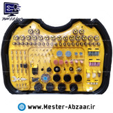 فرز انگشتی حکاکی مینیاتوری 1000 وات دو موتوره راکفورت طرح دیوالت کیفی 260 تکه مدل ROKFORT 13002