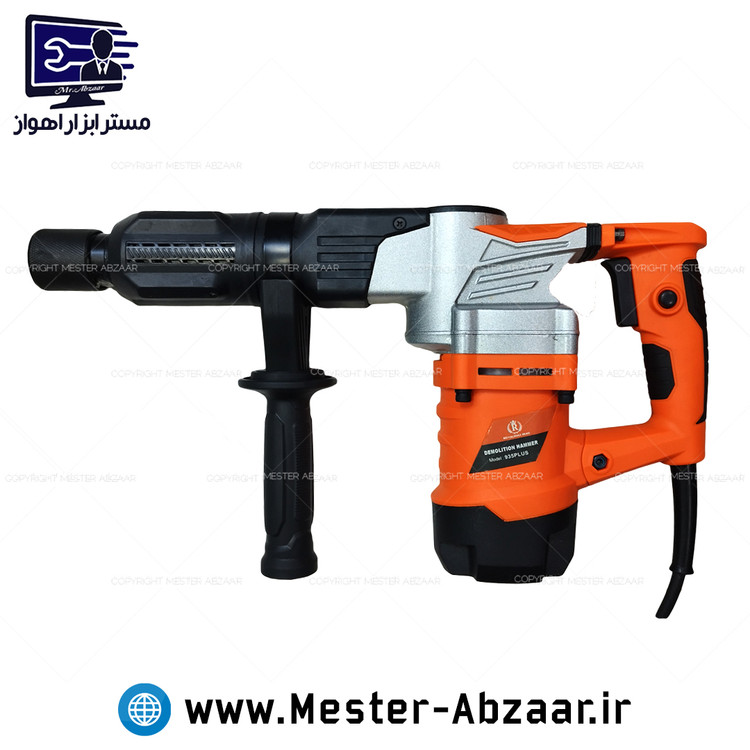 چکش تخریب 10 کیلویی 1500 وات پلاس رویال مکس ایران با کیف و قلم مدل ROYALMAX 935plus