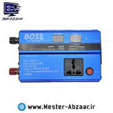 اینورتر مبدل برق 12 به 220 ولت 600 وات خودرو باس تبدیل برق شهری شبه سینوسی مدل BS123 TYN254-4 BOSS