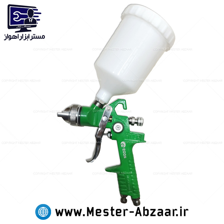پیستوله رنگ بادی 1.4 اینچ مخزن پلاستیکی ادون سبز مدل EDON H-827