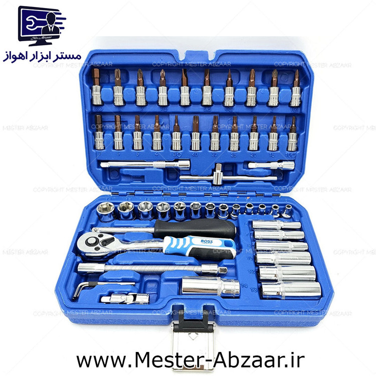 ست آچار بکس 53 پارچه باس پیچ گوشتی مدل 53PCS سایز 1/4 میلی متر BOSS
