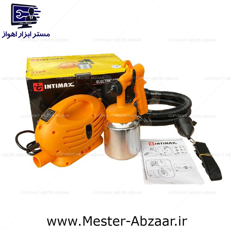 پیستوله رنگ خرطومی 1500 وات برقی اینتیمکس مدل 2108 پمپ دار اینتی مکس زرد INTIMAX
