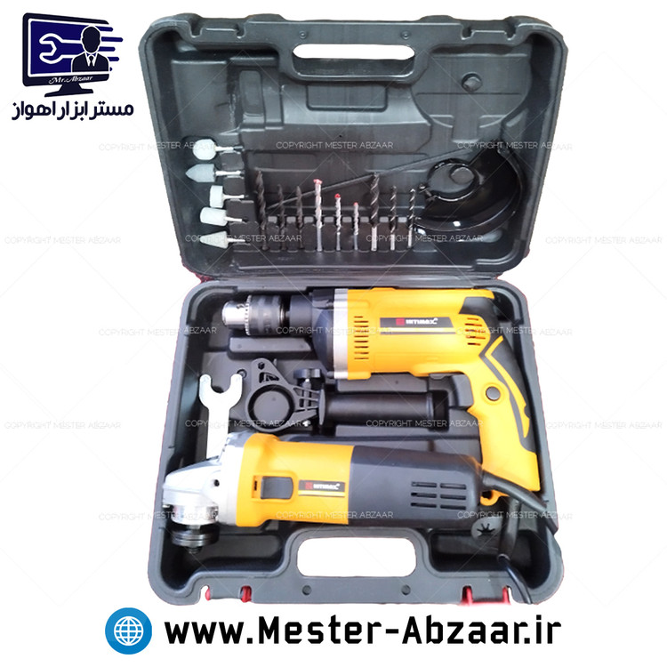 کیت دو قلو دریل برقی و مینی فرز 20 عددی طرح دیوالت برند اینتیمکس مدل INTIMAX kit 0904