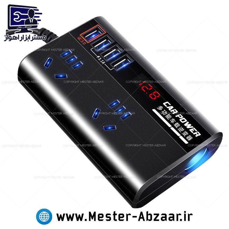 مبدل برق 12 ولت خودرو فندکی تبدیل شارژ موبایل مدل CAR POWER