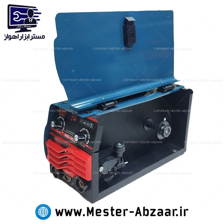 اینورتر جوشکاری دوکاره CO2 و MMA مینی میگ 300 آمپر باس دستگاه جوش بدون گاز با لوازم کامل مینی موتورجوش مدل BOSS MIG300 GWS