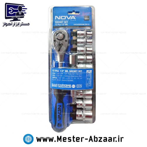 ست بکس ریلی 1/2 اینچ 12 پارچه نوا برند نووا NOVA مدل 6691