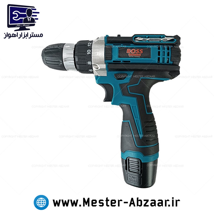 دریل پیچ بند شارژی 18 ولت باس پروفسیونال دو باتری تحت لیسانس آلمان لیتیومی مدل BOSS 18V PROFESIONAL