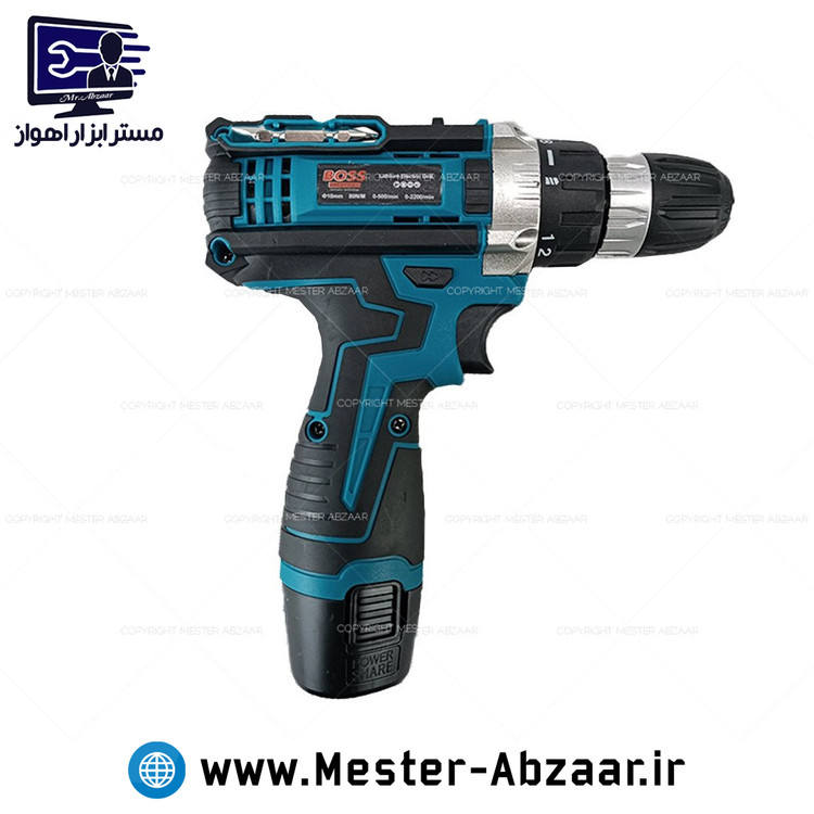 دریل پیچ بند شارژی 18 ولت باس پروفسیونال دو باتری تحت لیسانس آلمان لیتیومی مدل BOSS 18V PROFESIONAL