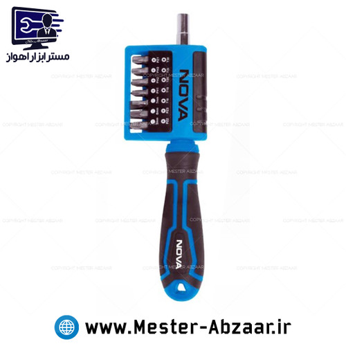 ست بیت و بکس 15 پارچه نوا با دسته پیچ گوشتی نووا nova مدل 1342