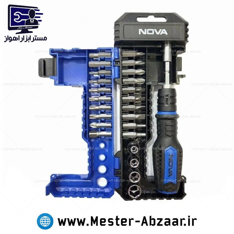 ست بیت و بکس پیچ گوشتی نوا 26 پارچه برند نووا nova مدل 1361