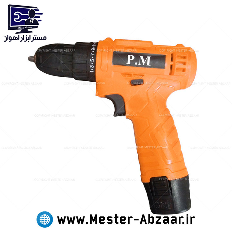 دریل پیچ بند شارژی 12 ولت نارنجی پی ام با گارانتی و کیف مدل P.M CE1 12V ORANG