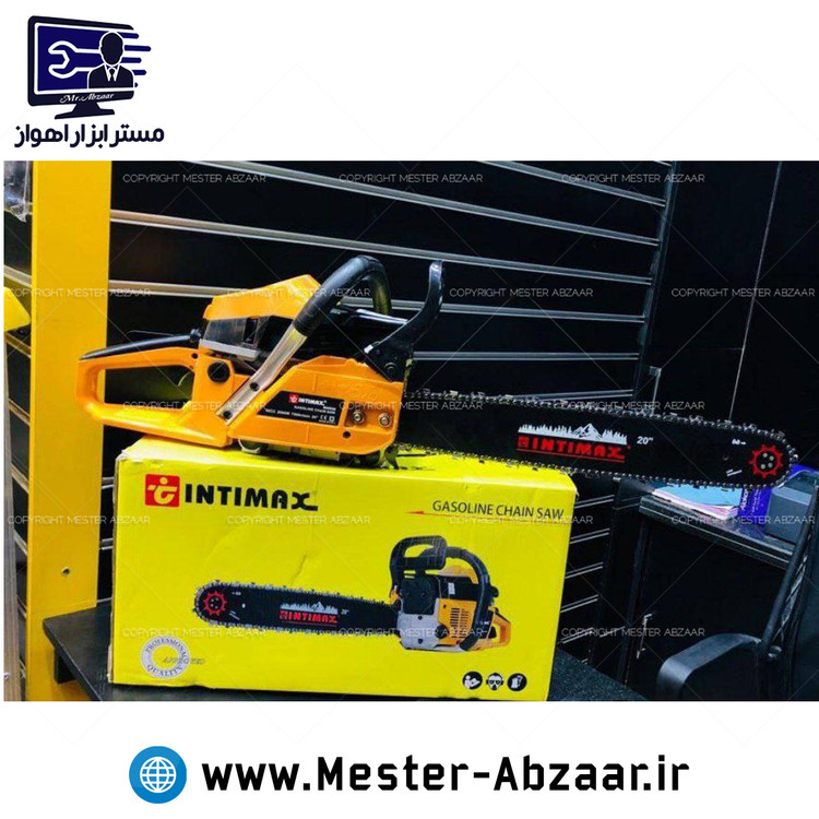 اره بنزینی زنجیری ۵۰ سانتی اینتیمکس زرد مشکی طرح دیوالت برند اینتی مکس مدل 52CC-IMX INTIMAX