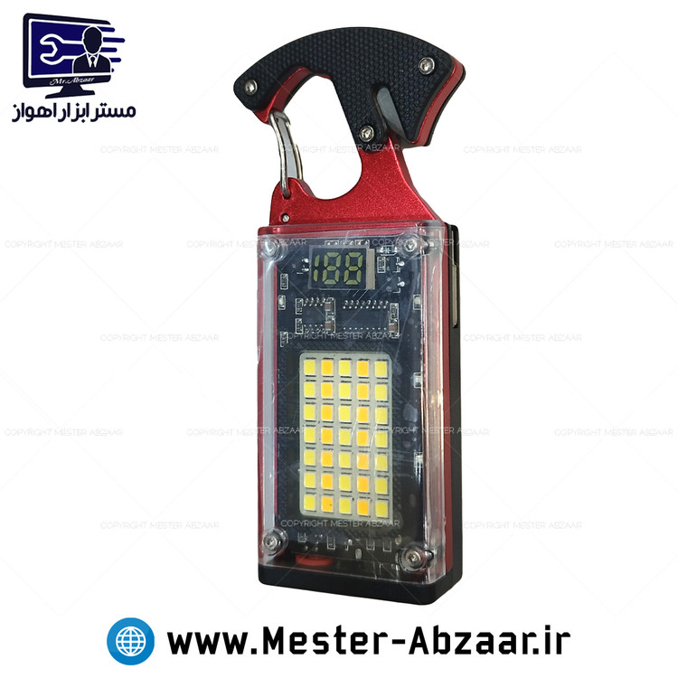 چراغ قوه نورافکن شارژی دیجیتال چندکاره فندکی کمپینک و مسافرتی مدل TRAVEL CHARGING D64