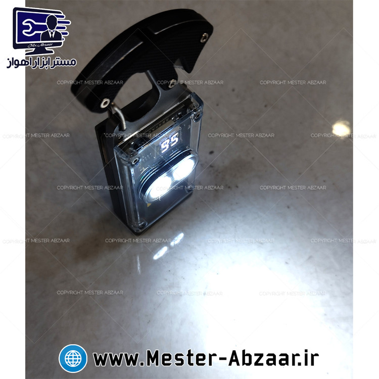 چراغ قوه نورافکن شارژی خورشیدی دیجیتال چندکاره فندکی کمپینک و مسافرتی مدل TRAVEL CHARGING D62