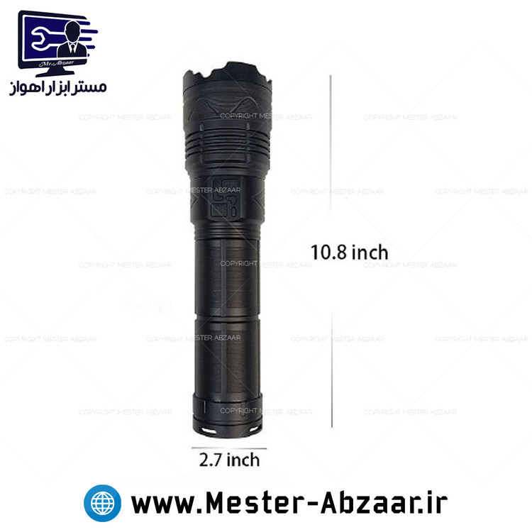 چراغ قوه زوم دار پلیسی شارژی فوق حرفه ای فلزی کیلومتری با کیف مدل G500