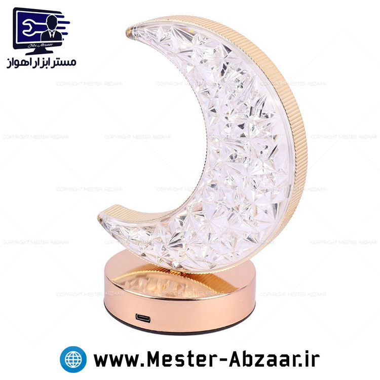 چراغ خواب شارژی طرح ماه لمسی کریستالی مدل 8208 Touch Lamp Night Light