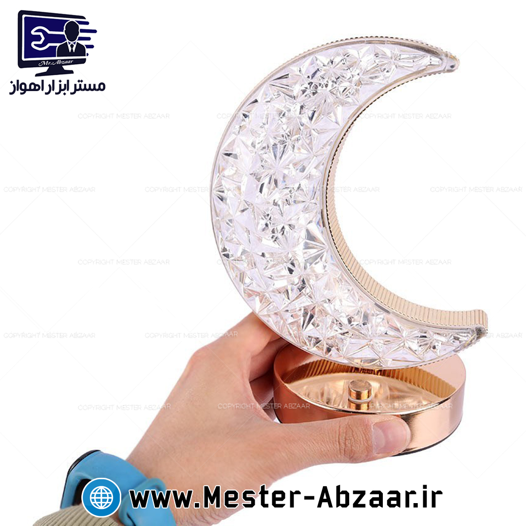 چراغ خواب شارژی طرح ماه لمسی کریستالی مدل 8208 Touch Lamp Night Light