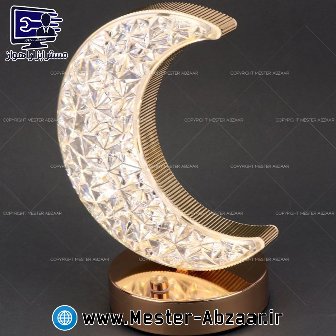 چراغ خواب شارژی طرح ماه لمسی کریستالی مدل 8208 Touch Lamp Night Light