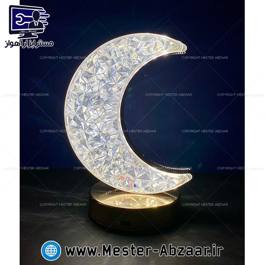 چراغ خواب شارژی طرح ماه لمسی کریستالی مدل 8208 Touch Lamp Night Light